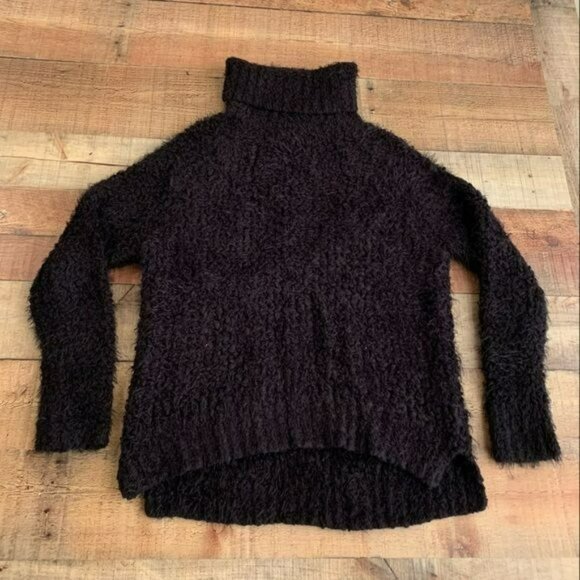 POL womens size medium eyelash black knit turtle neck sweater - Picture 1 of 7